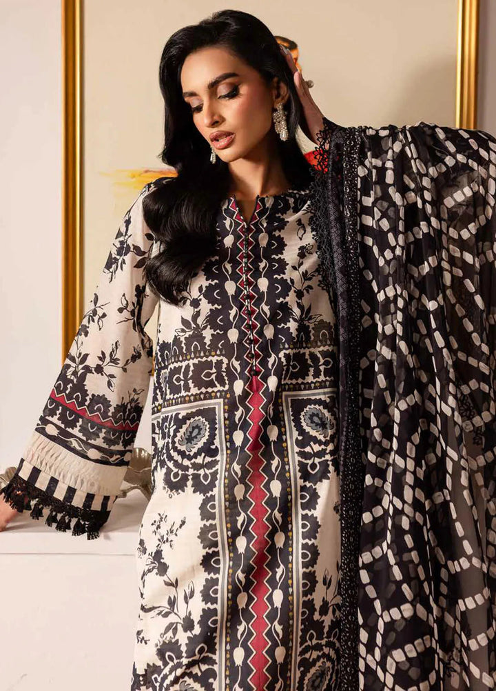 Signature Prints by Nureh Printed Lawn Suits Unstitched 3 Piece NU25SP SP-135 - Summer Collection
