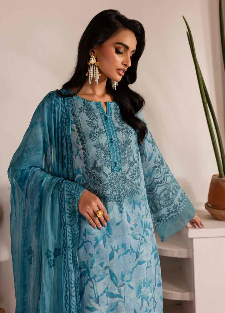 Signature Prints by Nureh Printed Lawn Suits Unstitched 3 Piece NU25SP SP-140 - Summer Collection