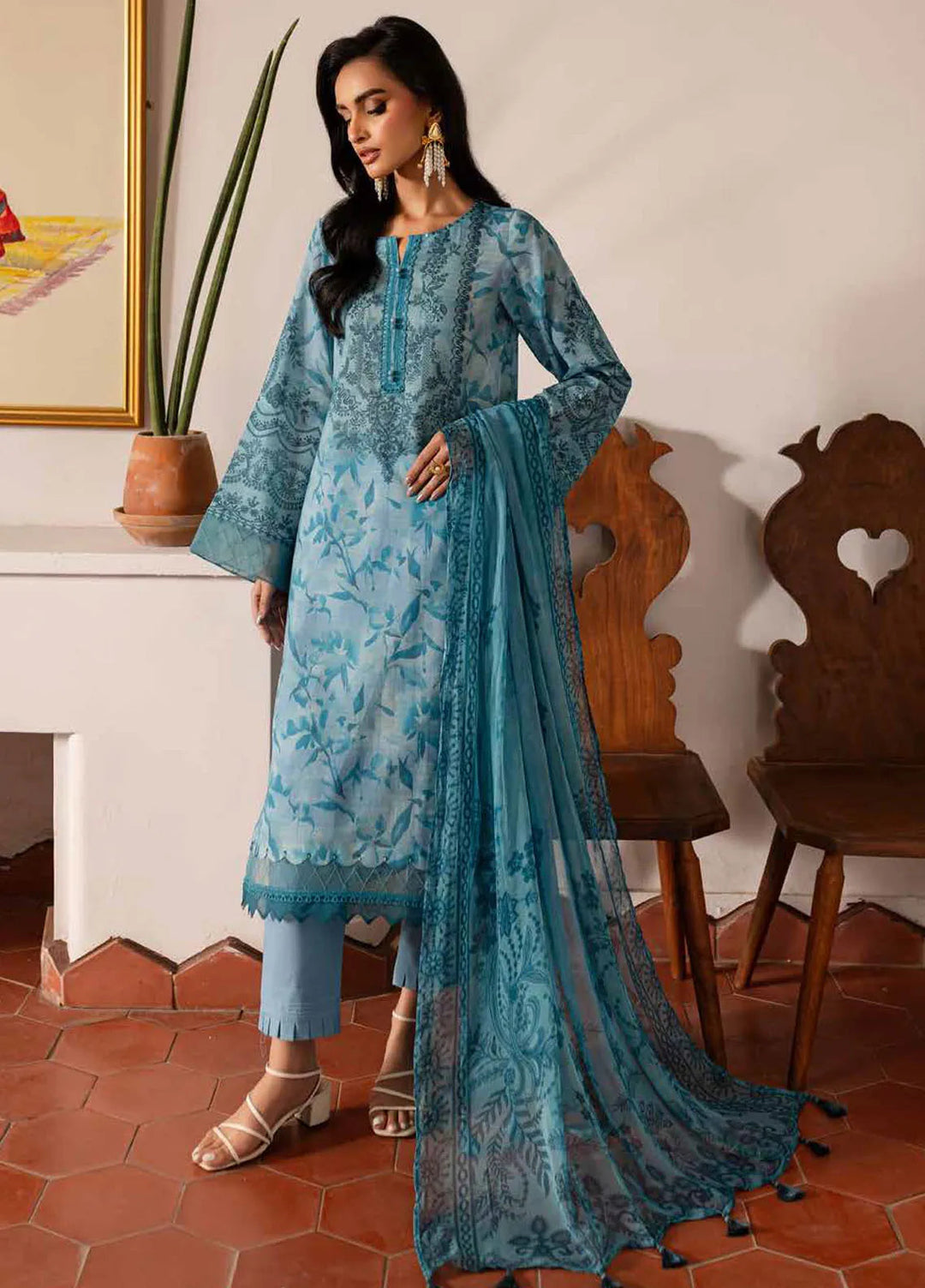 Signature Prints by Nureh Printed Lawn Suits Unstitched 3 Piece NU25SP SP-140 - Summer Collection