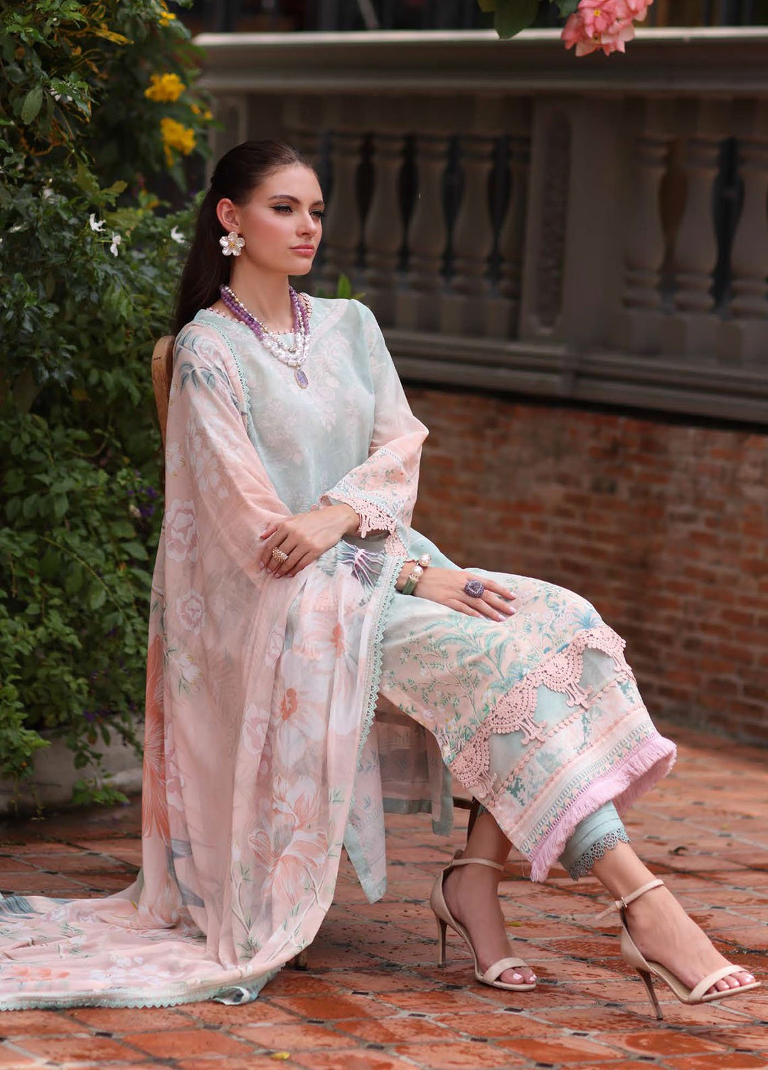 Signature Prints by Nureh Printed Swiss Lawn Suits Unstitched 3 Piece NU25SL SP-154 - Summer Collection