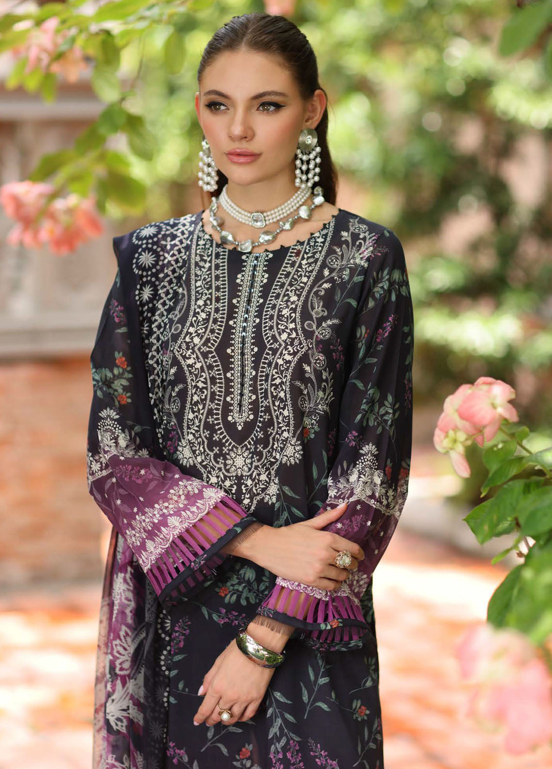 Signature Prints by Nureh Printed Swiss Lawn Suits Unstitched 3 Piece NU25SL SP-155 - Summer Collection