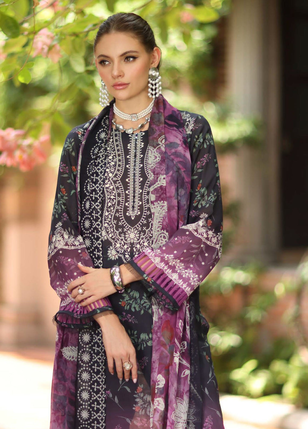 Signature Prints by Nureh Printed Swiss Lawn Suits Unstitched 3 Piece NU25SL SP-155 - Summer Collection