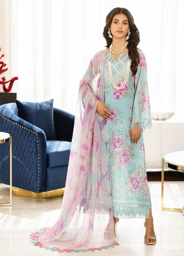 Signature Prints By Nureh Printed Lawn Suits Unstitched 3 Piece NU23L SP-43 - Summer Collection
