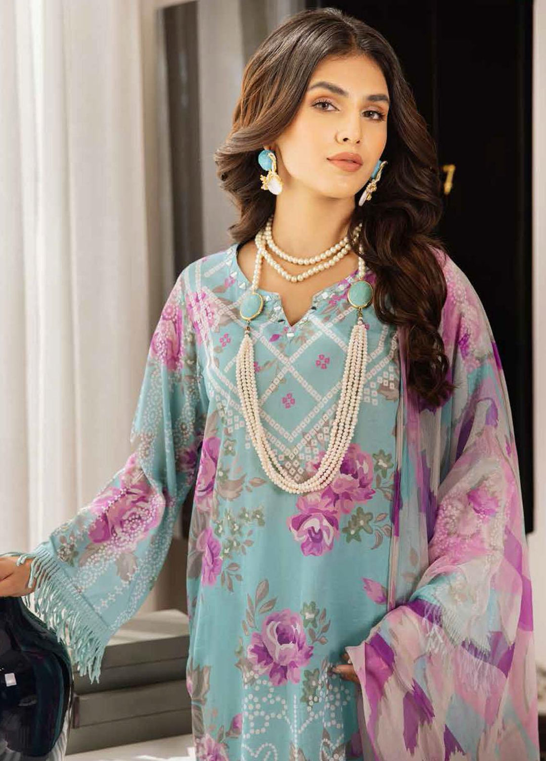 Signature Prints By Nureh Printed Lawn Suits Unstitched 3 Piece NU23L SP-43 - Summer Collection