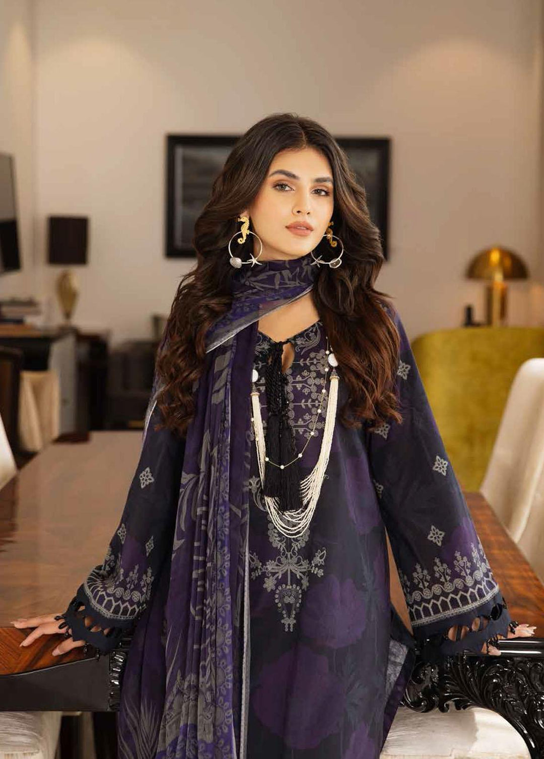 Signature Prints By Nureh Printed Lawn Suits Unstitched 3 Piece NU23L SP-44 - Summer Collection