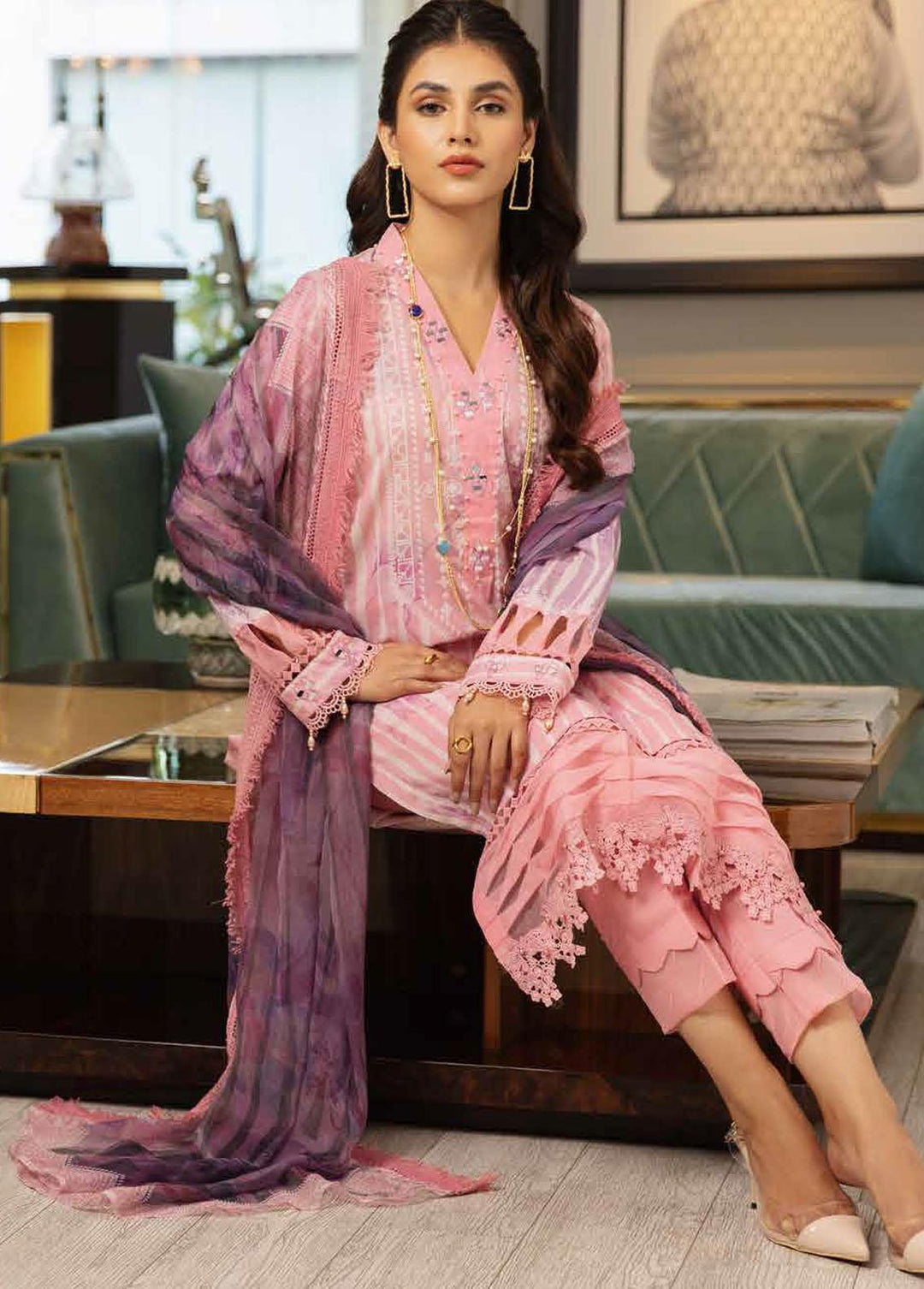 Signature Prints By Nureh Printed Lawn Suits Unstitched 3 Piece NU23L SP-46 - Summer Collection