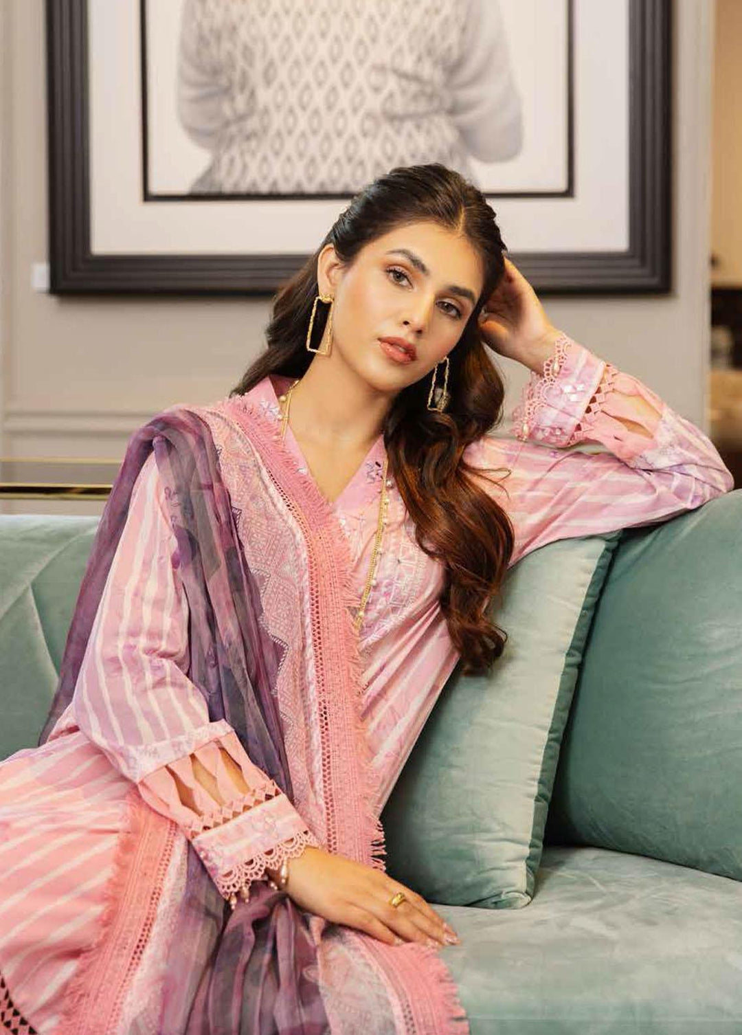 Signature Prints By Nureh Printed Lawn Suits Unstitched 3 Piece NU23L SP-46 - Summer Collection