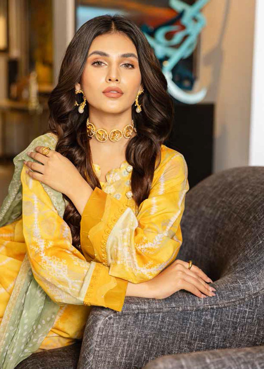 Signature Prints By Nureh Printed Lawn Suits Unstitched 3 Piece NU23L SP-47 - Summer Collection