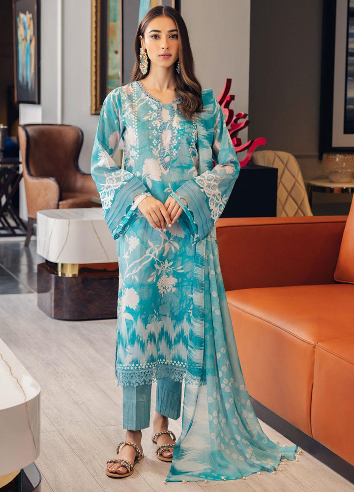 Signature Prints By Nureh Printed Lawn Suits Unstitched 3 Piece NU23SPR-V5 SP-61 - Summer Collection