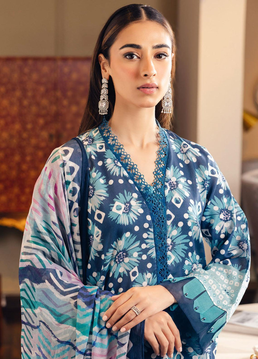 Signature Prints By Nureh Printed Lawn Suits Unstitched 3 Piece NU23SPR-V5 SP-64 - Summer Collection