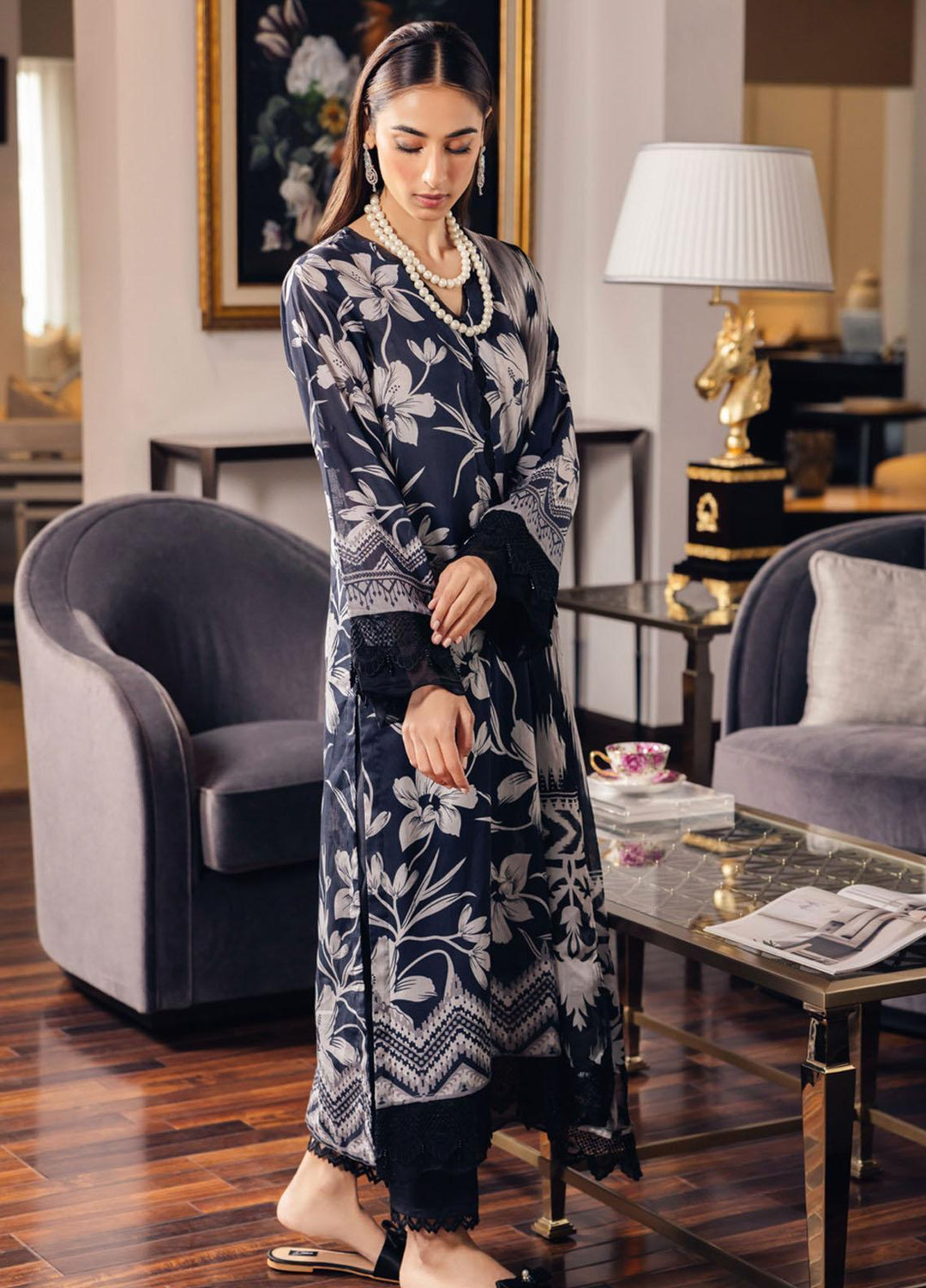 Signature Prints By Nureh Printed Lawn Suits Unstitched 3 Piece NU23SPR-V5 SP-65 - Summer Collection