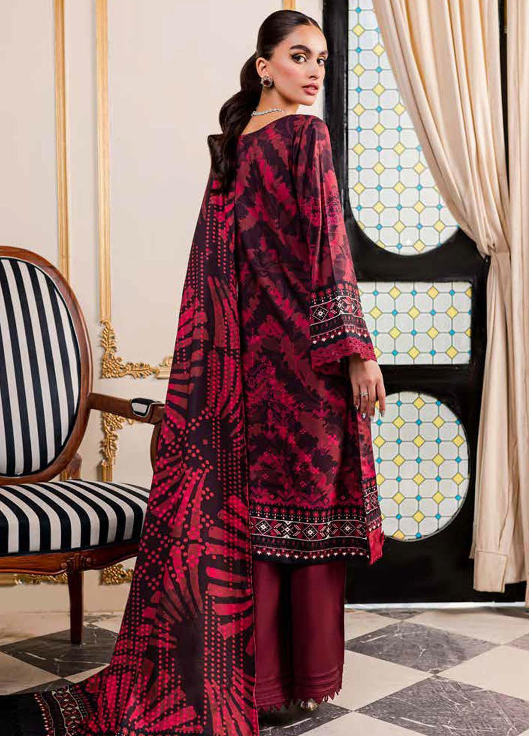 Signature Prints By Nureh Printed Marina Suits Unstitched 3 Piece NU23SPM SP-75 - Winter Collection