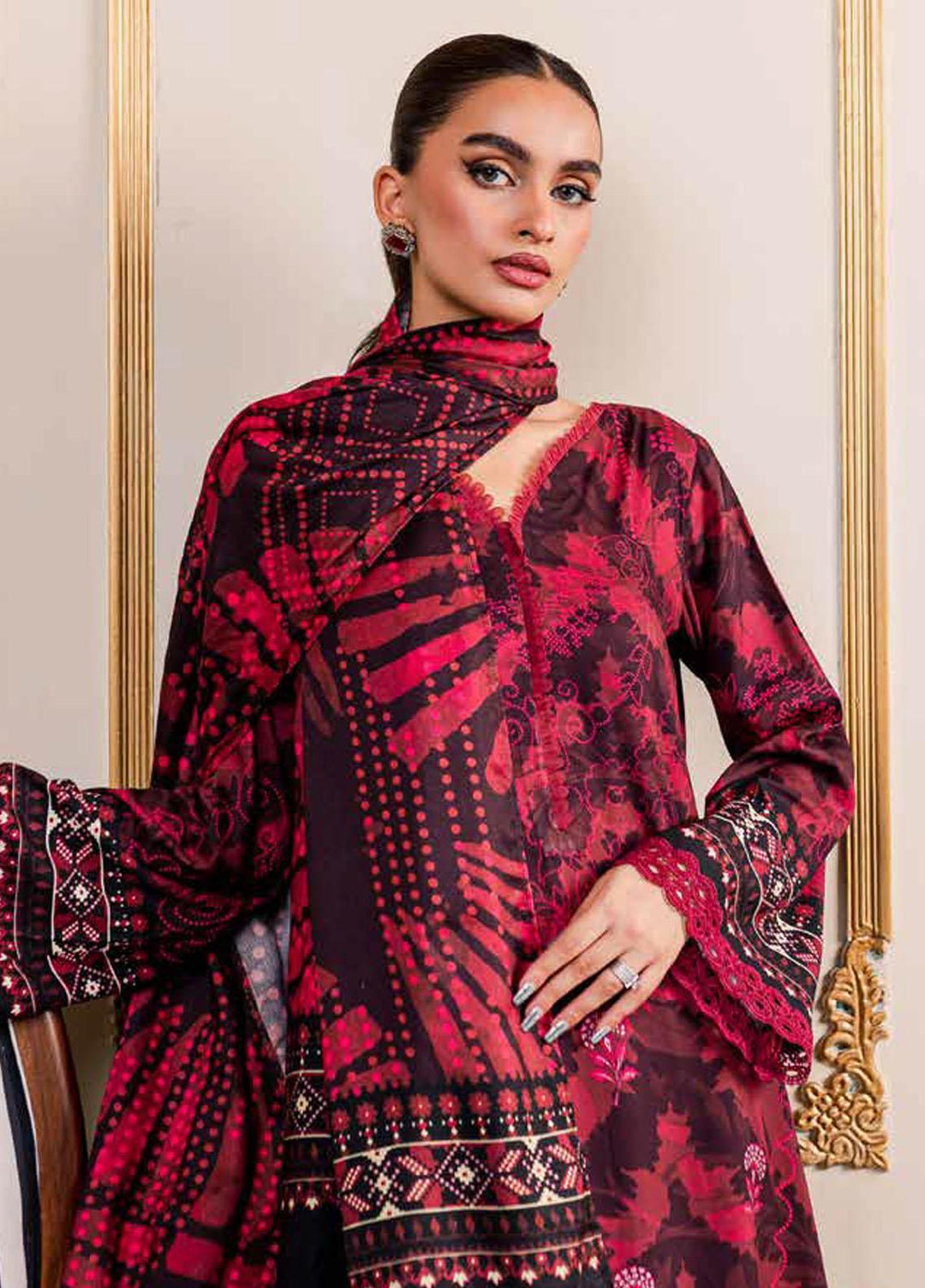 Signature Prints By Nureh Printed Marina Suits Unstitched 3 Piece NU23SPM SP-75 - Winter Collection