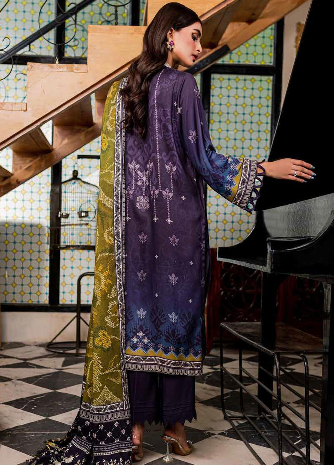 Signature Prints By Nureh Printed Marina Suits Unstitched 3 Piece NU23SPM SP-76 - Winter Collection