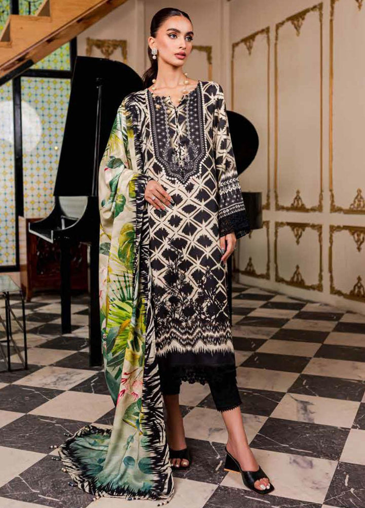 Signature Prints By Nureh Printed Marina Suits Unstitched 3 Piece NU23SPM SP-77 - Winter Collection