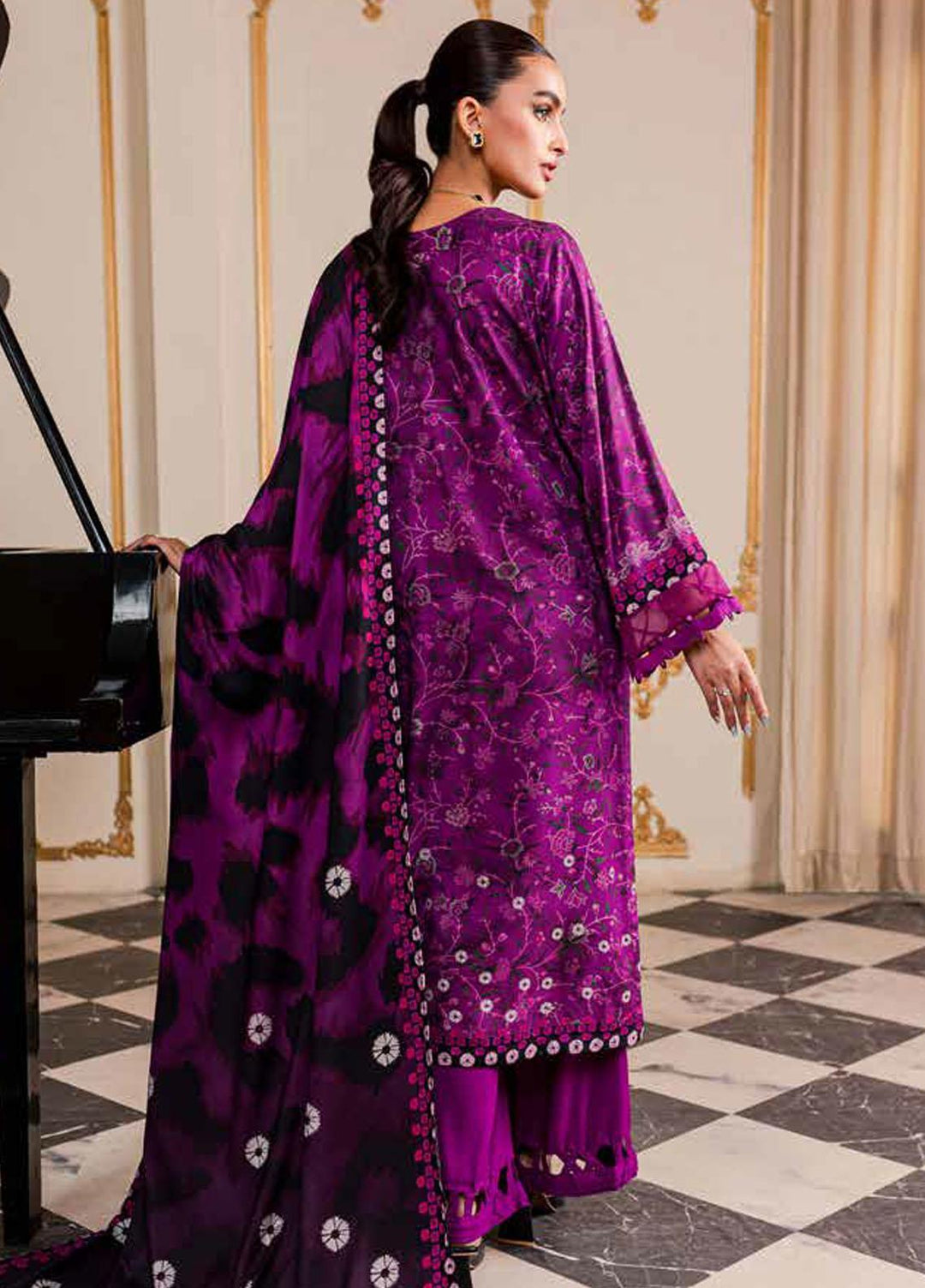 Signature Prints By Nureh Printed Marina Suits Unstitched 3 Piece NU23SPM SP-79 - Winter Collection