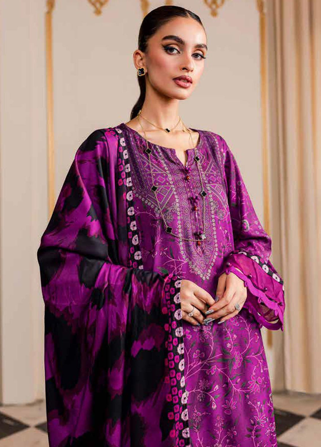 Signature Prints By Nureh Printed Marina Suits Unstitched 3 Piece NU23SPM SP-79 - Winter Collection