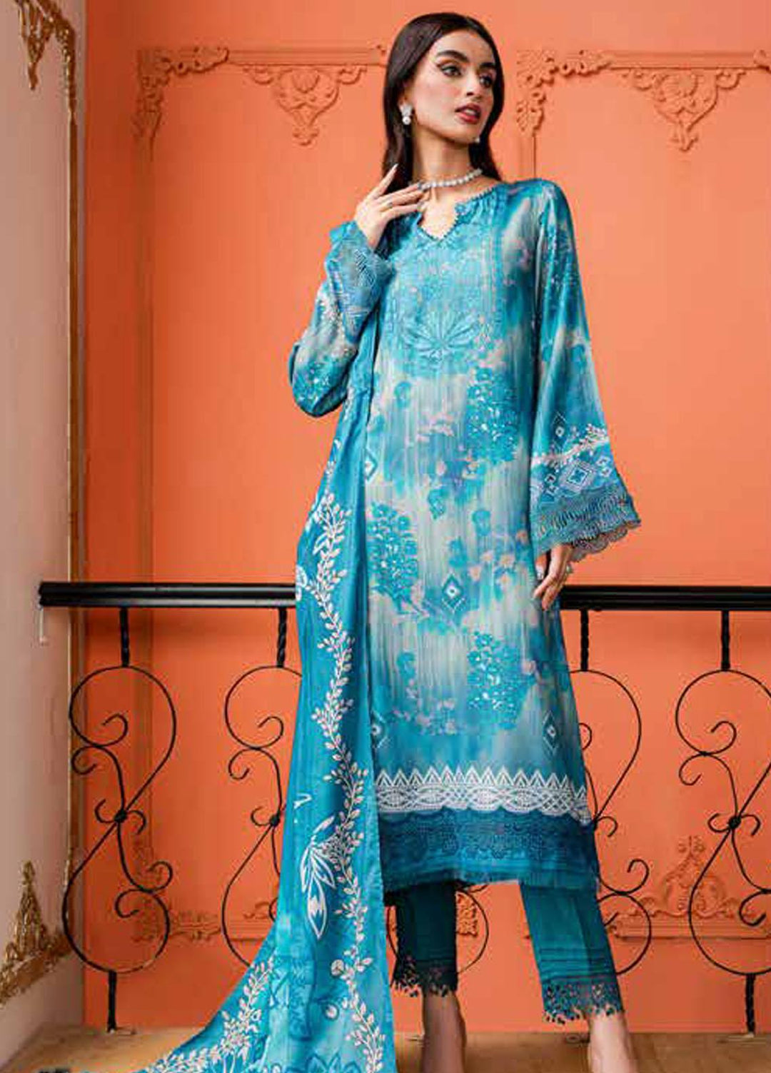 Signature Prints By Nureh Printed Marina Suits Unstitched 3 Piece NU23SPM SP-81 - Winter Collection