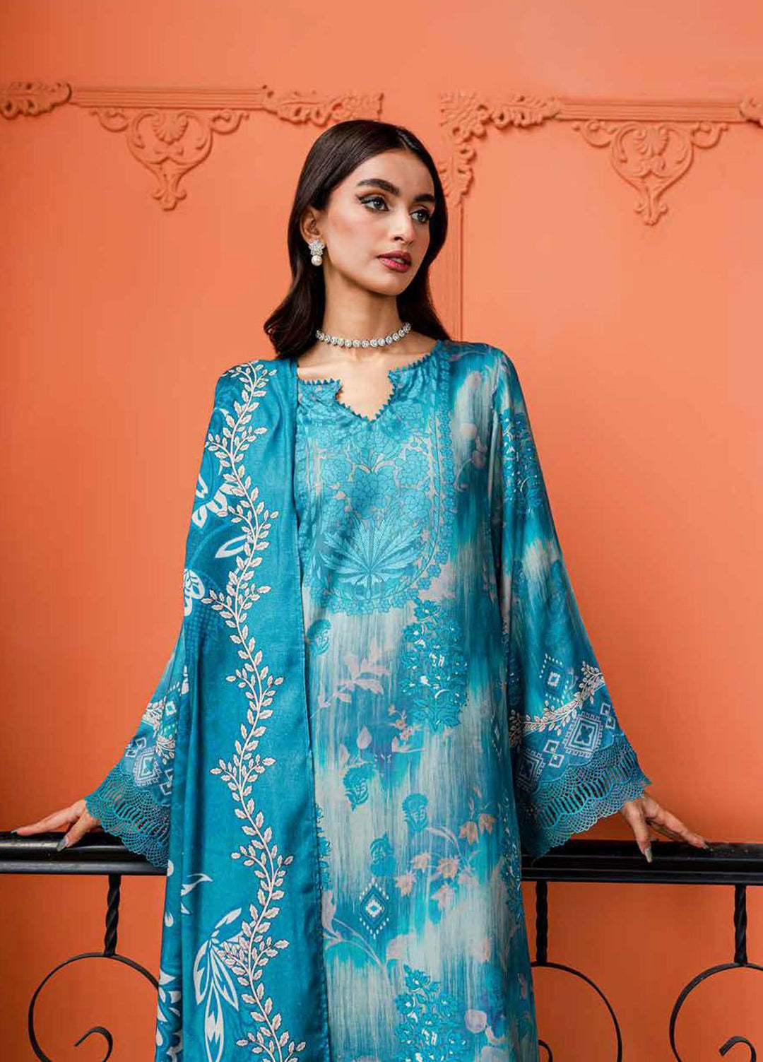 Signature Prints By Nureh Printed Marina Suits Unstitched 3 Piece NU23SPM SP-81 - Winter Collection