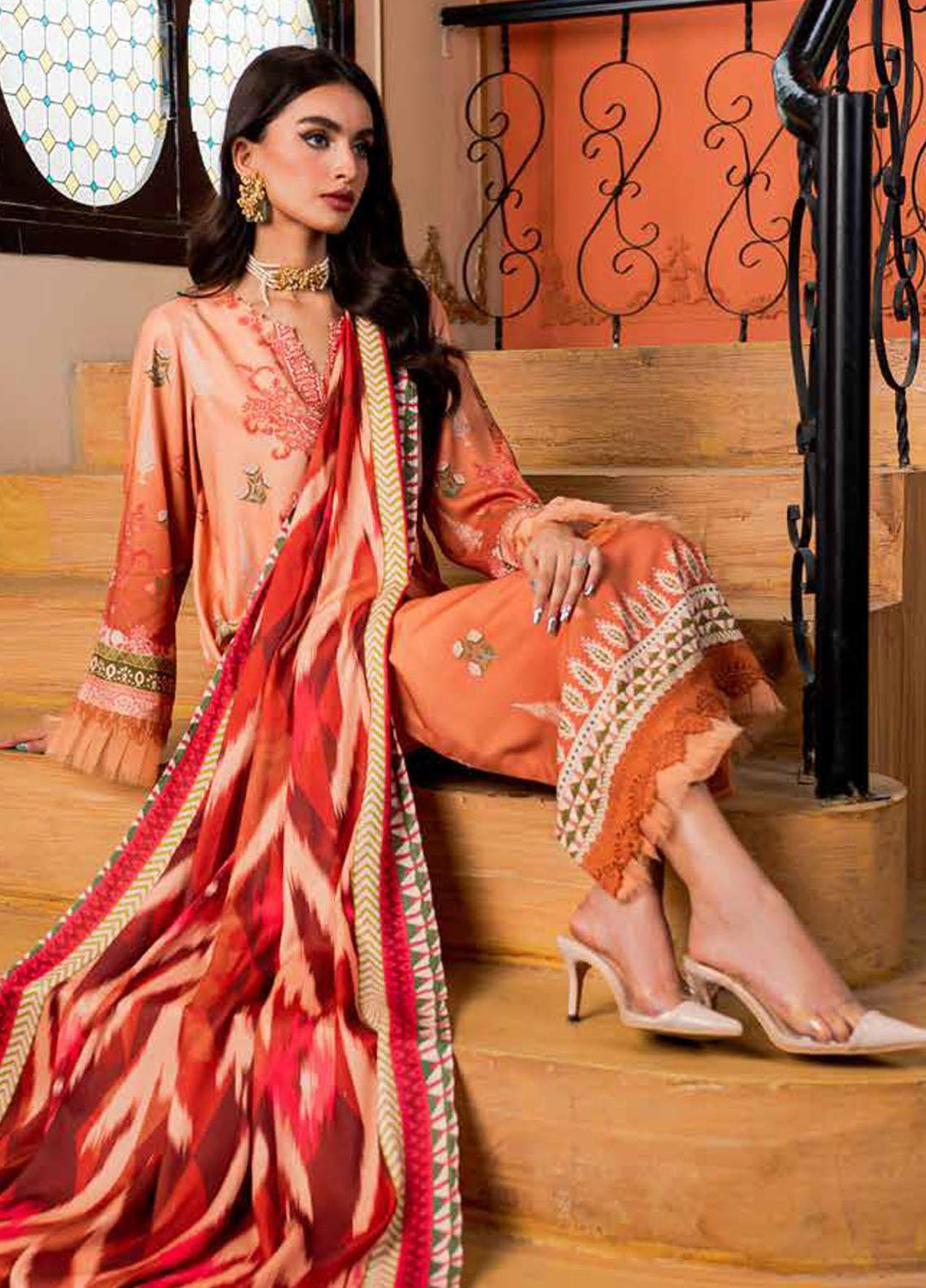 Signature Prints By Nureh Printed Marina Suits Unstitched 3 Piece NU23SPM SP-82 - Winter Collection