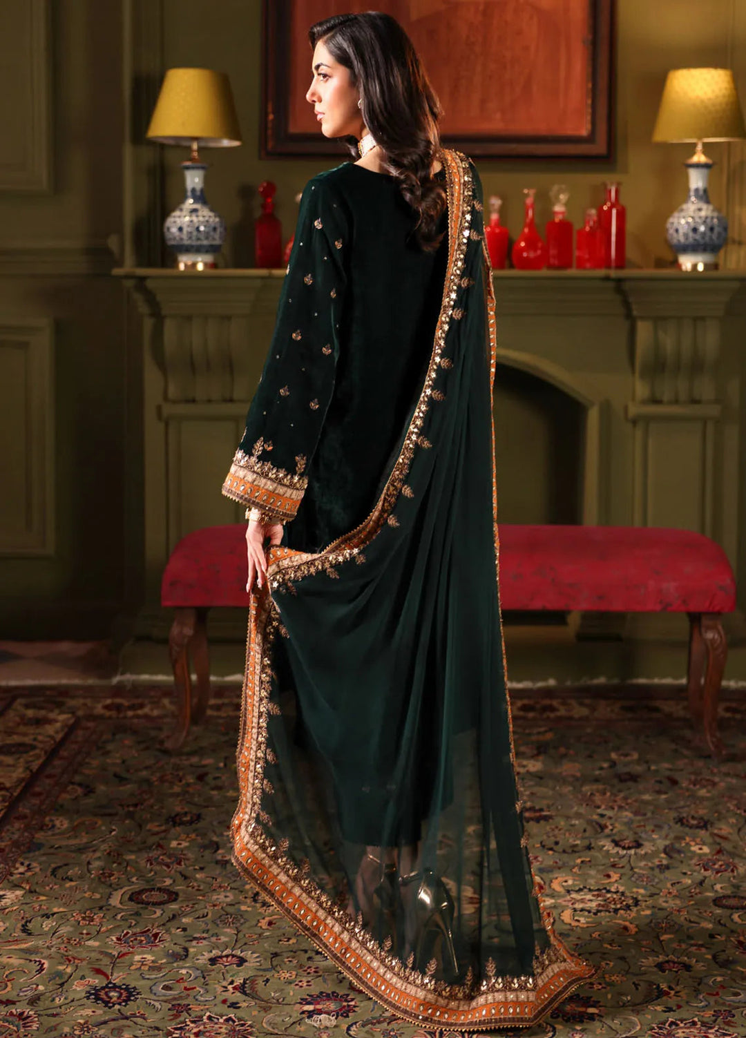 Signora by Charizma Embroidered Velvet Suits Unstitched 3 Piece CRZ24SG CVT4-10 - Winter Collection