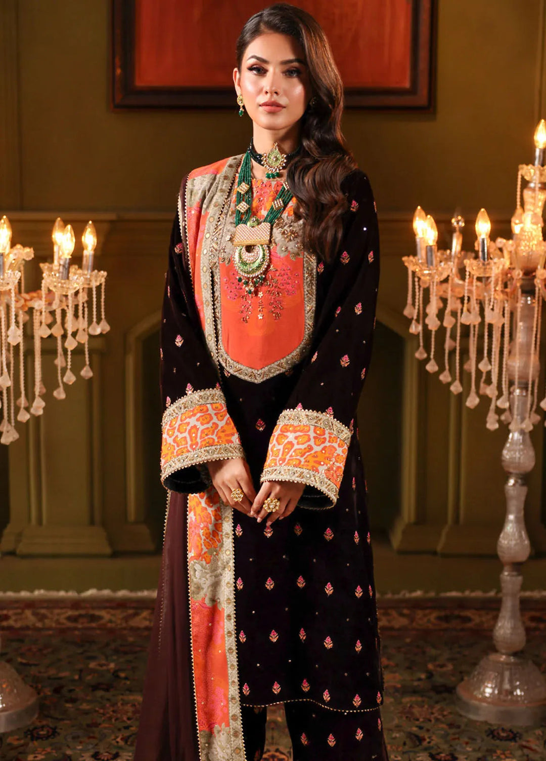 Signora by Charizma Embroidered Velvet Suits Unstitched 3 Piece CRZ24SG CVT4-11 - Winter Collection