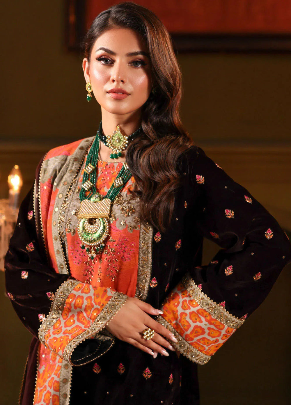 Signora by Charizma Embroidered Velvet Suits Unstitched 3 Piece CRZ24SG CVT4-11 - Winter Collection