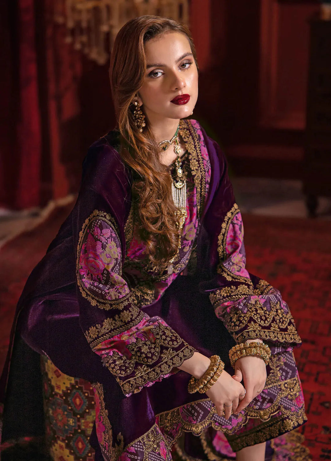 Signora by Charizma Embroidered Velvet Suits Unstitched 3 Piece CRZ24SV CVT4-01 - Festive Collection