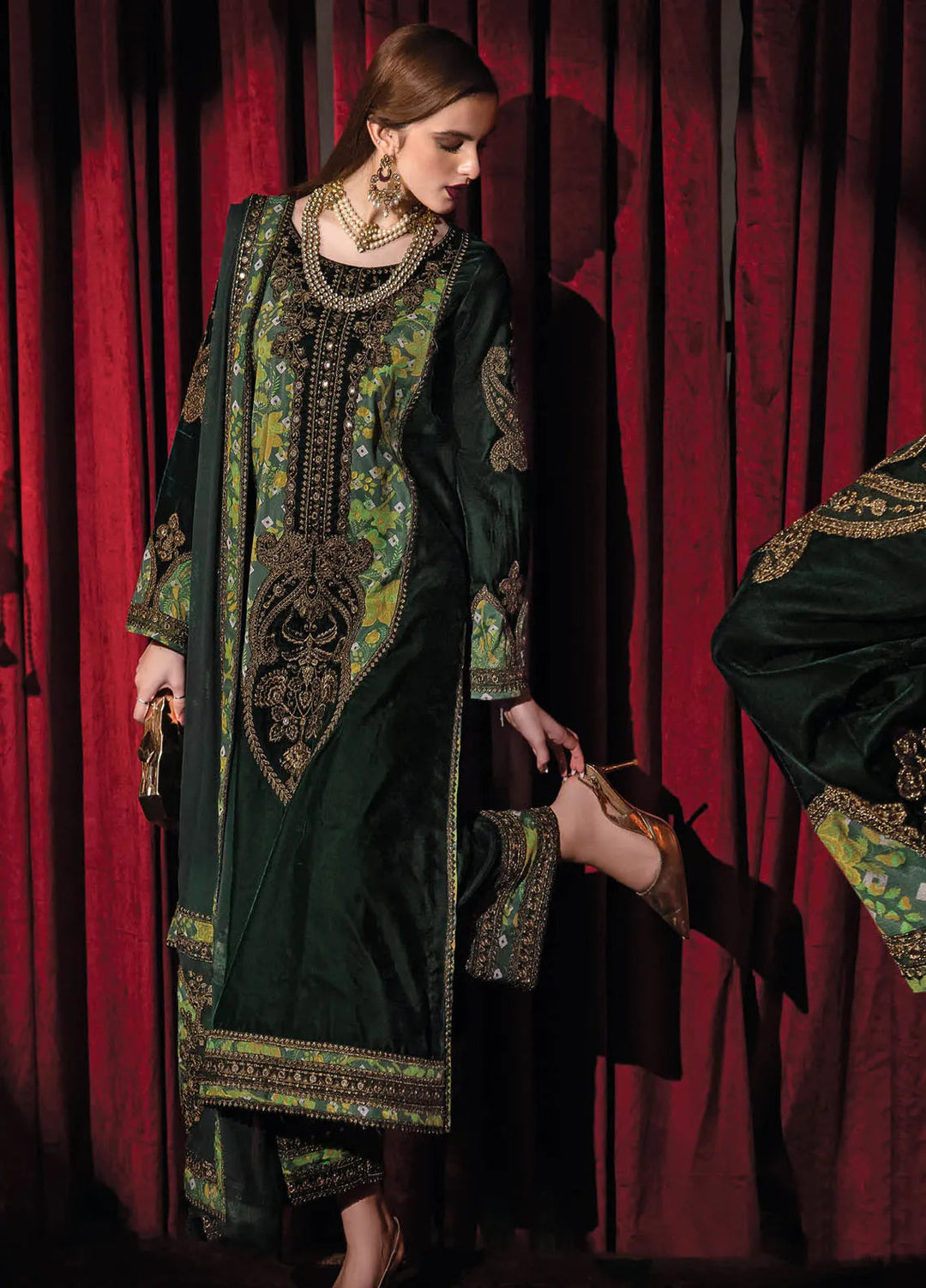 Signora by Charizma Embroidered Velvet Suits Unstitched 3 Piece CRZ24SV CVT4-03 - Festive Collection