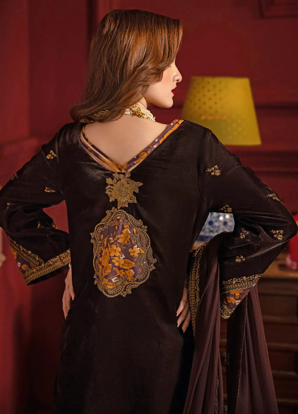 Signora by Charizma Embroidered Velvet Suits Unstitched 3 Piece CRZ24SV CVT4-05 - Festive Collection
