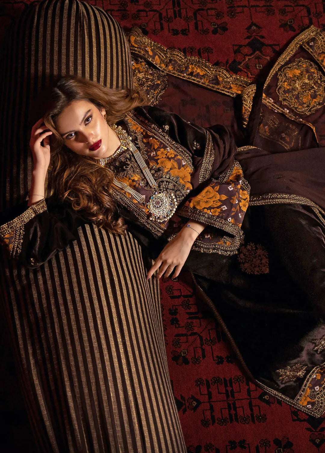 Signora by Charizma Embroidered Velvet Suits Unstitched 3 Piece CRZ24SV CVT4-05 - Festive Collection