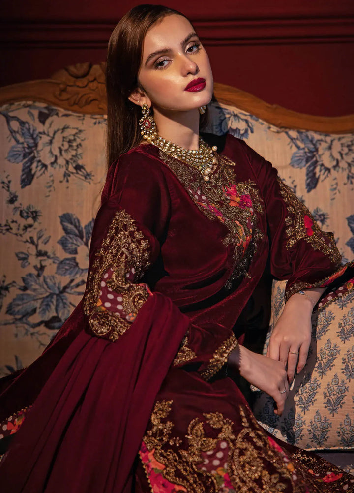 Signora by Charizma Embroidered Velvet Suits Unstitched 3 Piece CRZ24SV CVT4-06 - Festive Collection