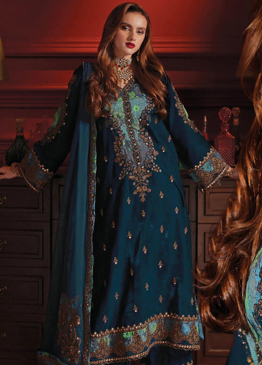 Signora by Charizma Embroidered Velvet Suits Unstitched 3 Piece CRZ24SV CVT4-07 - Festive Collection