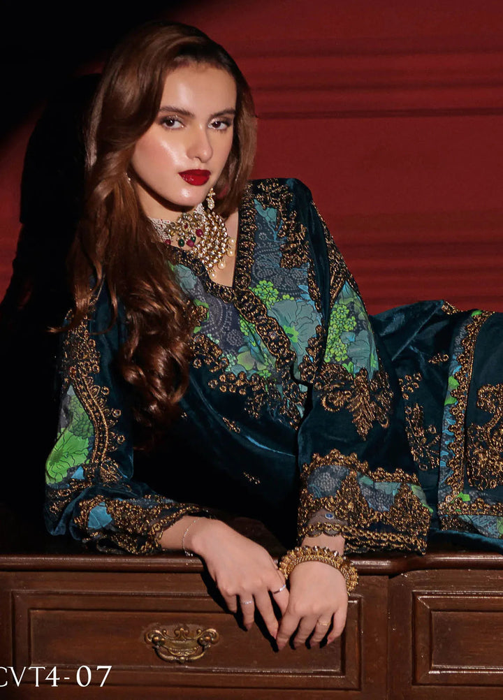 Signora by Charizma Embroidered Velvet Suits Unstitched 3 Piece CRZ24SV CVT4-07 - Festive Collection