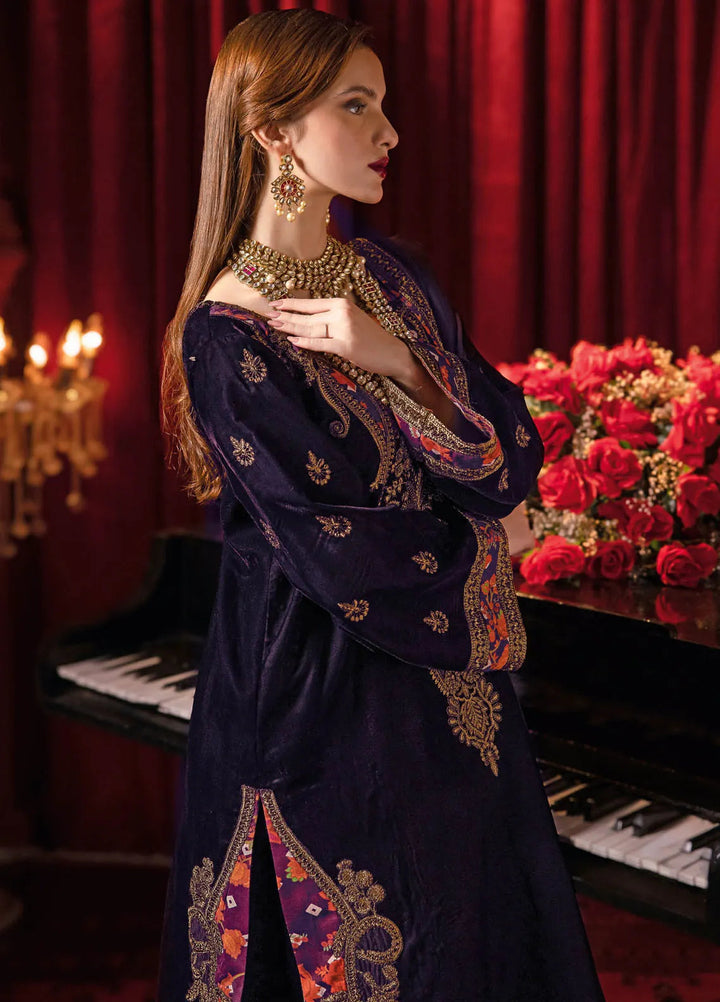 Signora by Charizma Embroidered Velvet Suits Unstitched 3 Piece CRZ24SV CVT4-08 - Festive Collection