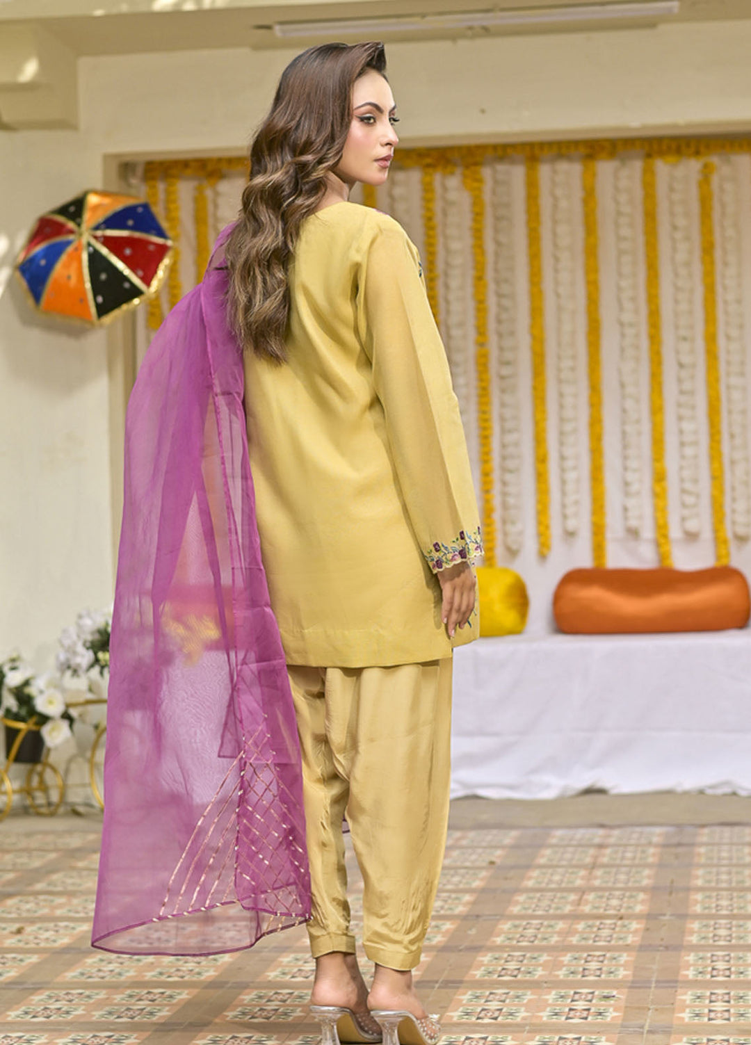 Silcot Pret Embroidered Organza 3 Piece Suit Marigold Bloom