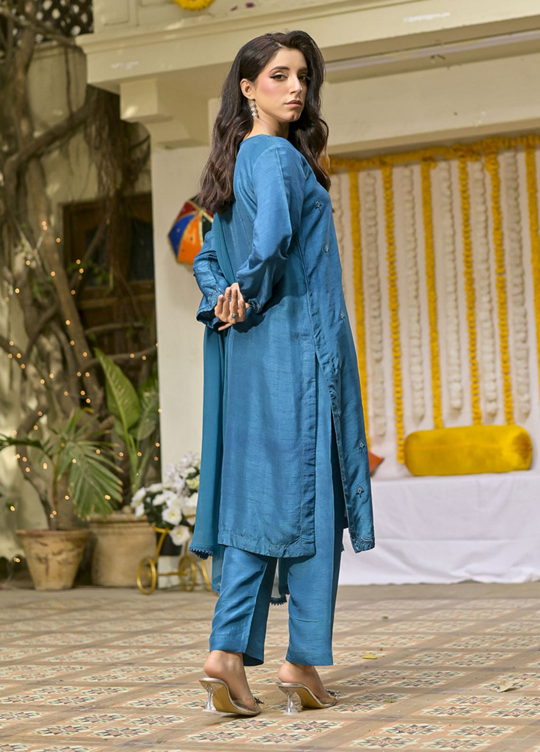Silcot Pret Embroidered Slik 3 Piece Suit Azure Elegance