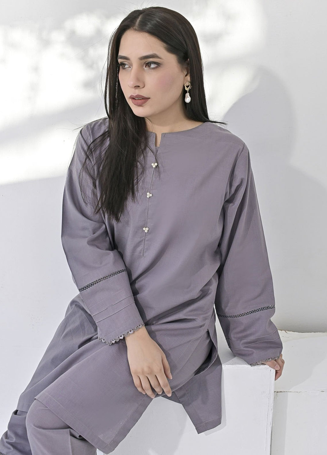 Silcot Pret Plain Cotton 2 Piece Suit Airy Aesthetic