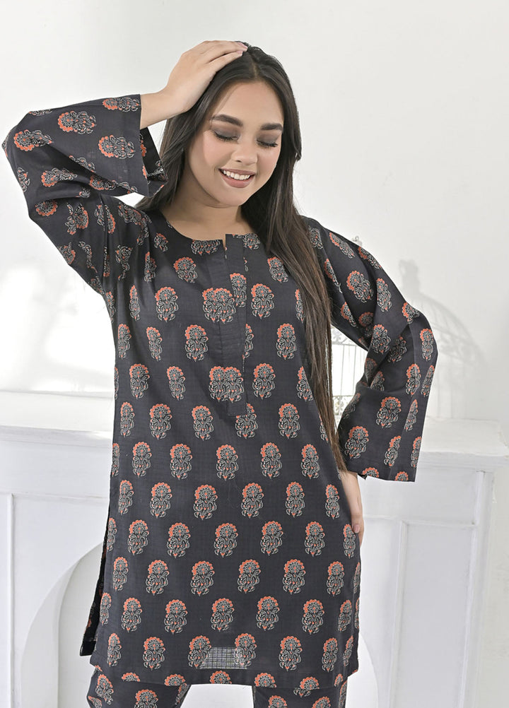 Silcot Pret Printed Lawn 2 Piece Suit Black Floral