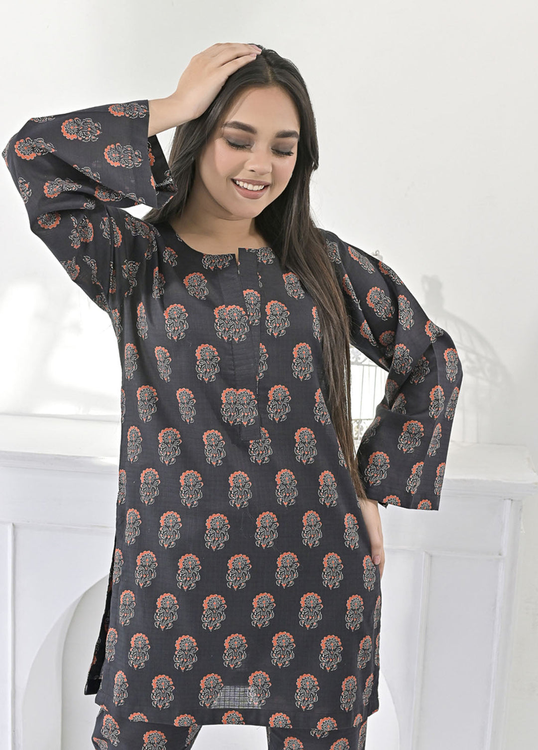 Silcot Pret Printed Lawn 2 Piece Suit Black Floral