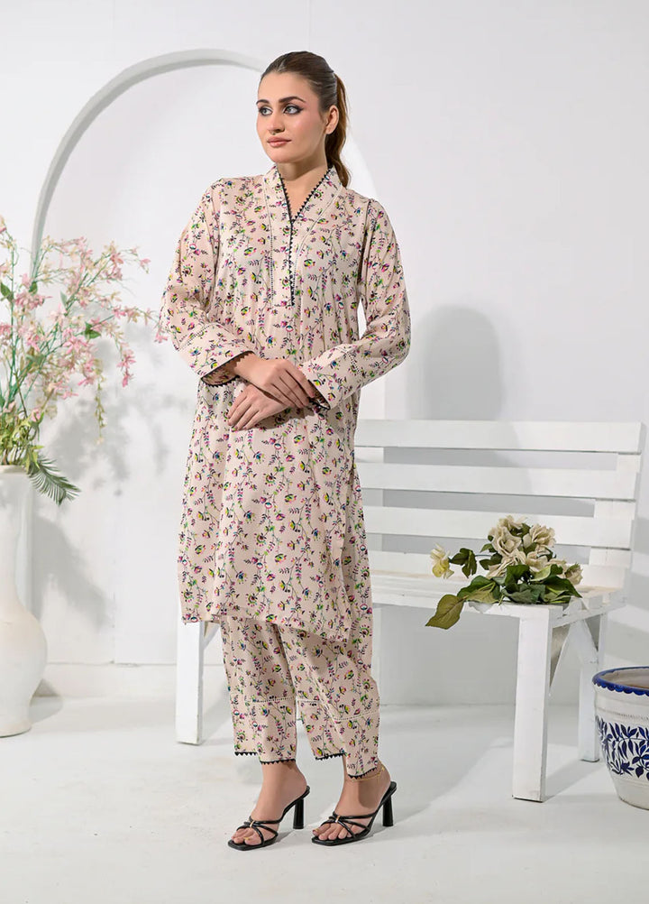 Silcot Pret Printed Lawn 2 Piece Suit Soft Biege Garden