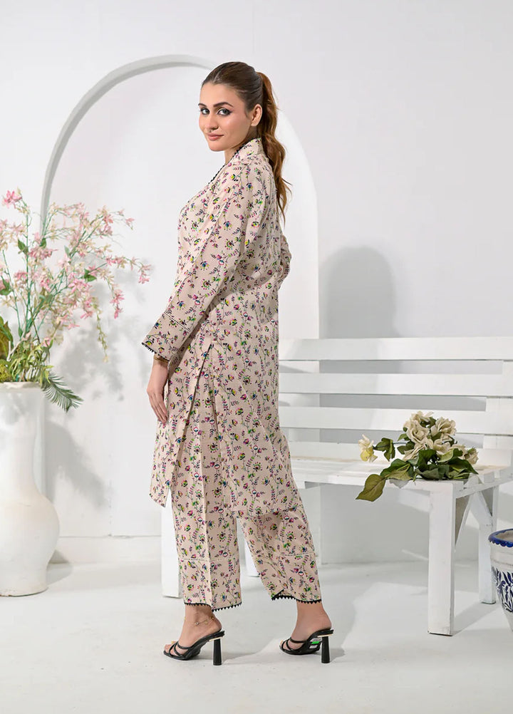 Silcot Pret Printed Lawn 2 Piece Suit Soft Biege Garden
