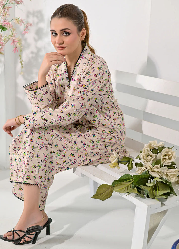 Silcot Pret Printed Lawn 2 Piece Suit Soft Biege Garden