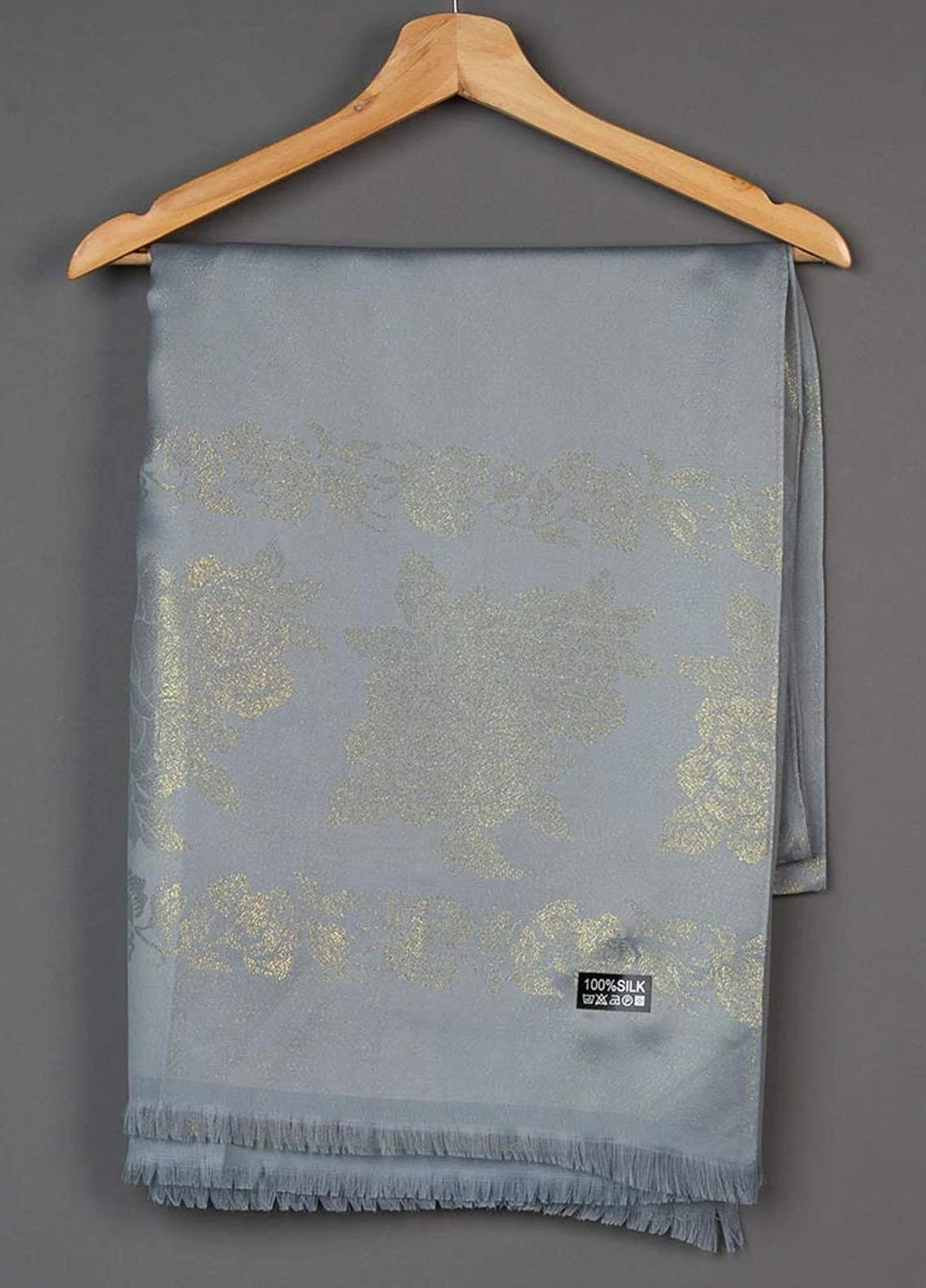 Abaya pk  Silk  Hijab ABA22SH Grey Festive Hijab - Pashmina Hijabs