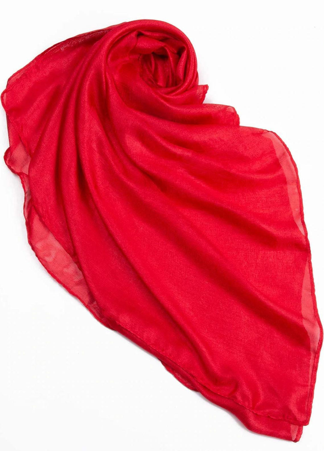 Abaya pk  Silk  Hijab ABA22SH Hot Red Tulle Hijab - Pashmina Hijabs