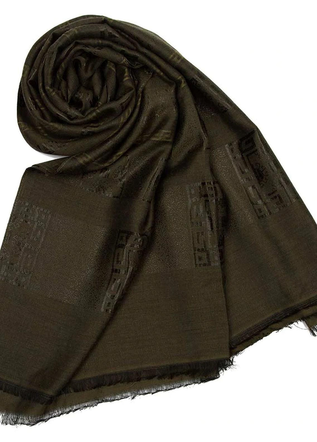 Abaya pk  Silk  Hijab ABA22SH Olive-Green Greek hijab - Pashmina Hijabs