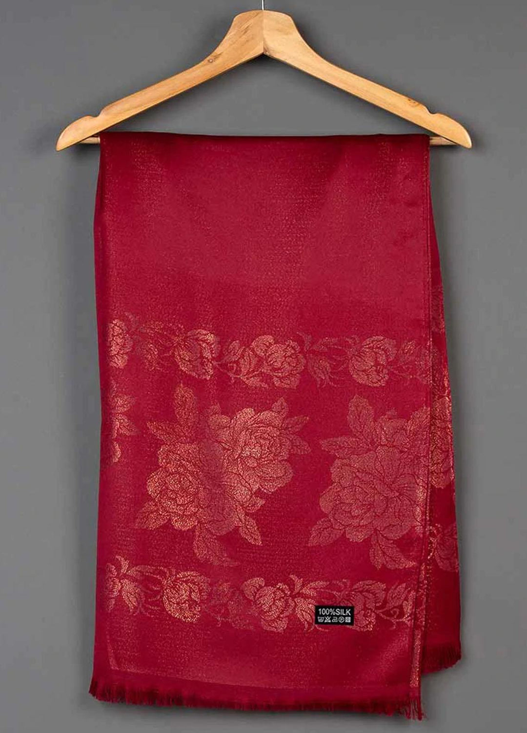 Abaya pk  Silk  Hijab ABA22SH Red Festive Hijab - Pashmina Hijabs