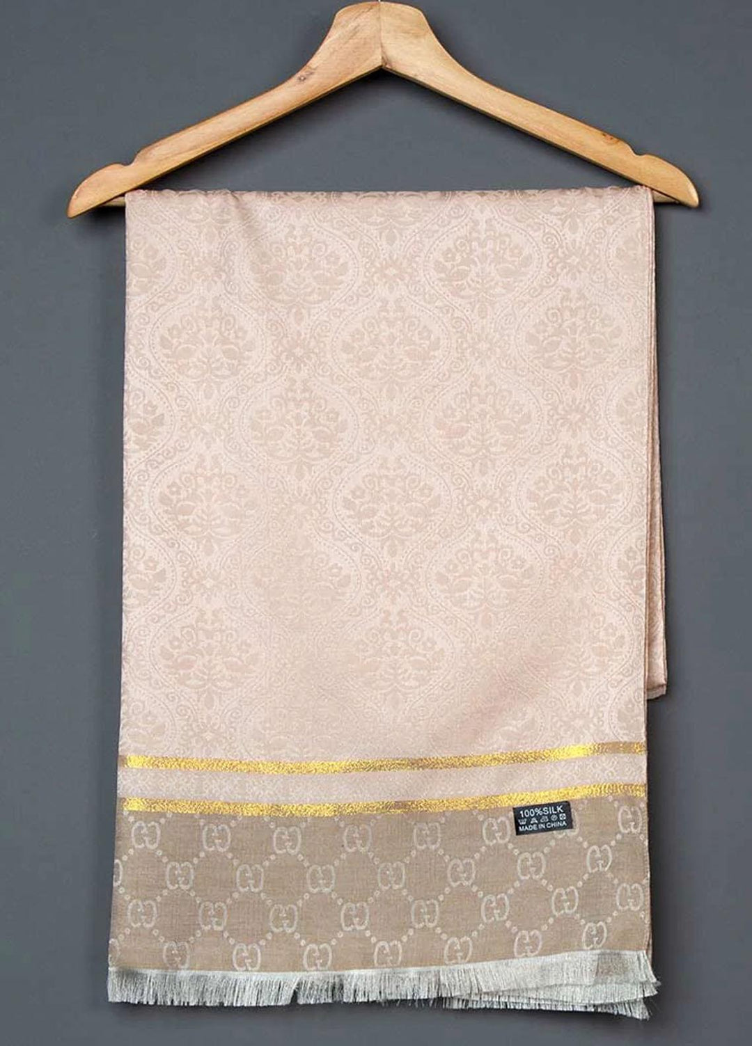 Abaya pk  Silk  Hijab ABA22SH Turkish Peach Printed Hijab - Pashmina Hijabs