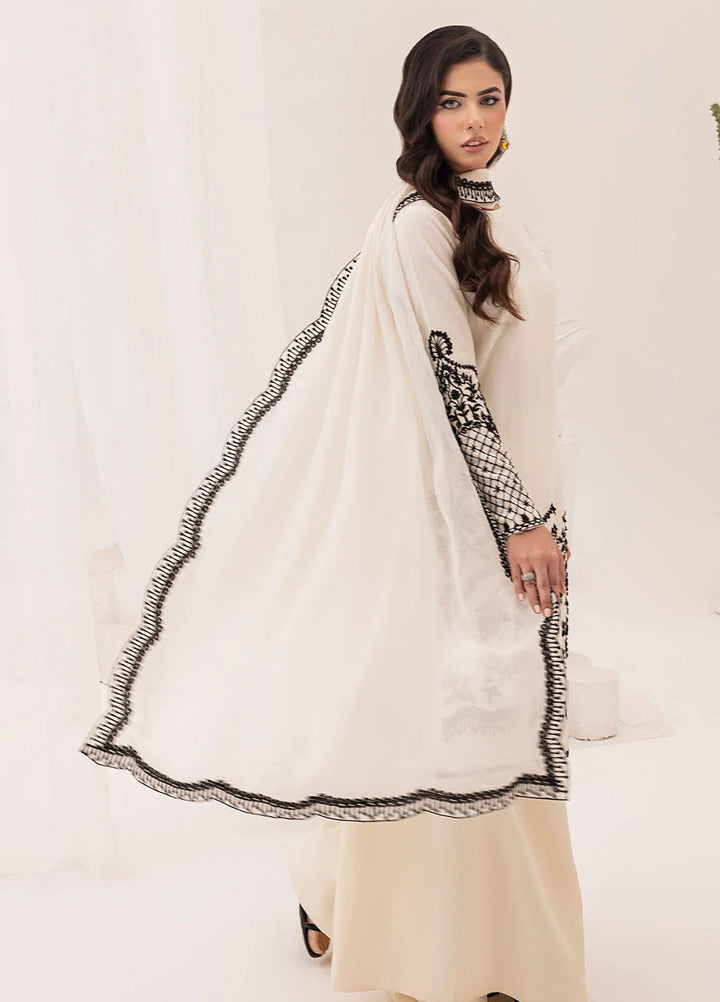 Silk Ivy by Jamnii Pret Embroidered Silk 3 Piece Suit Noir Pearl