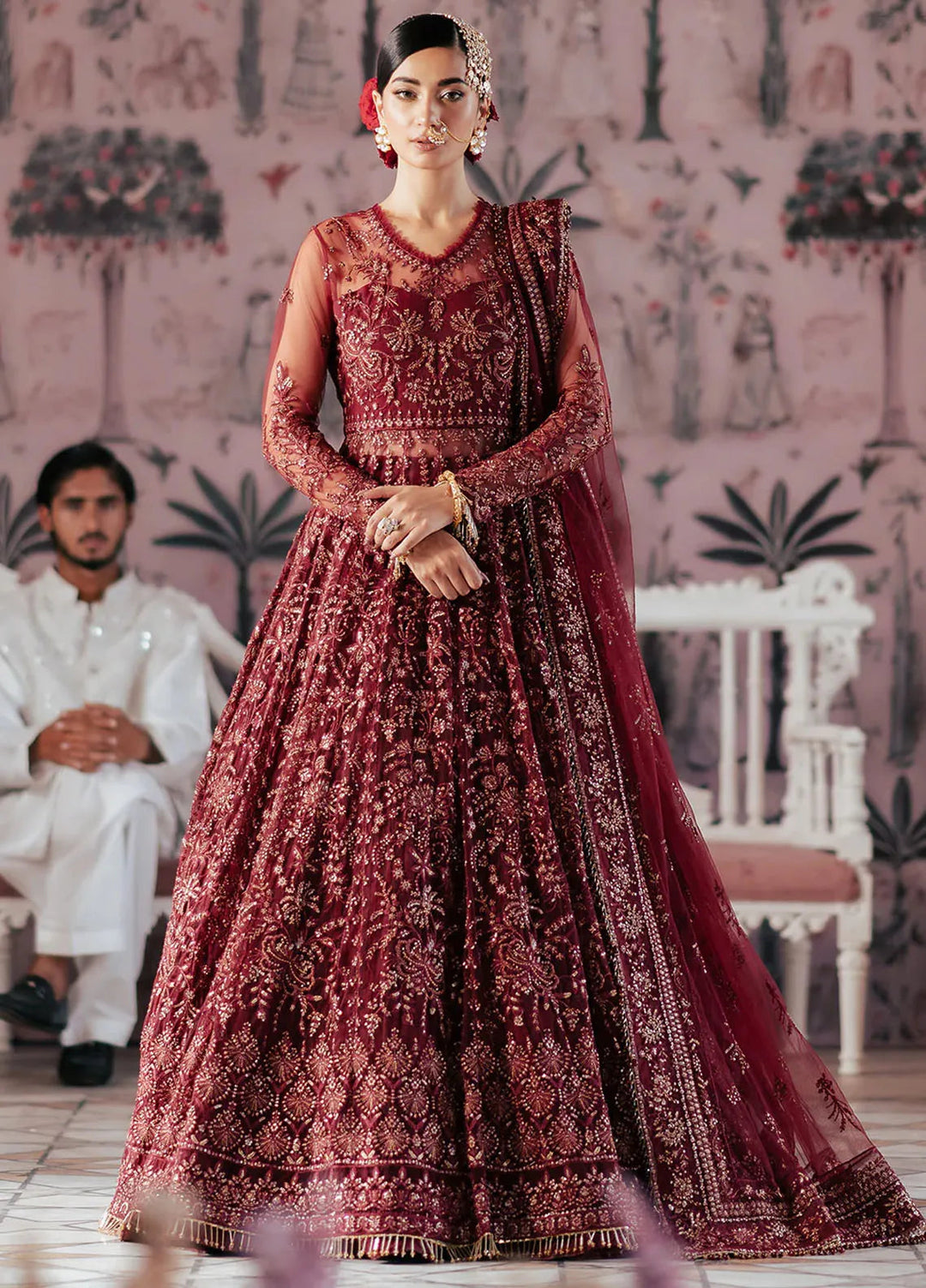 Silsila by Saad Shaikh Embroidered Net Suits Unstitched 4 Piece SSK24SL Elaila - Festive Collection